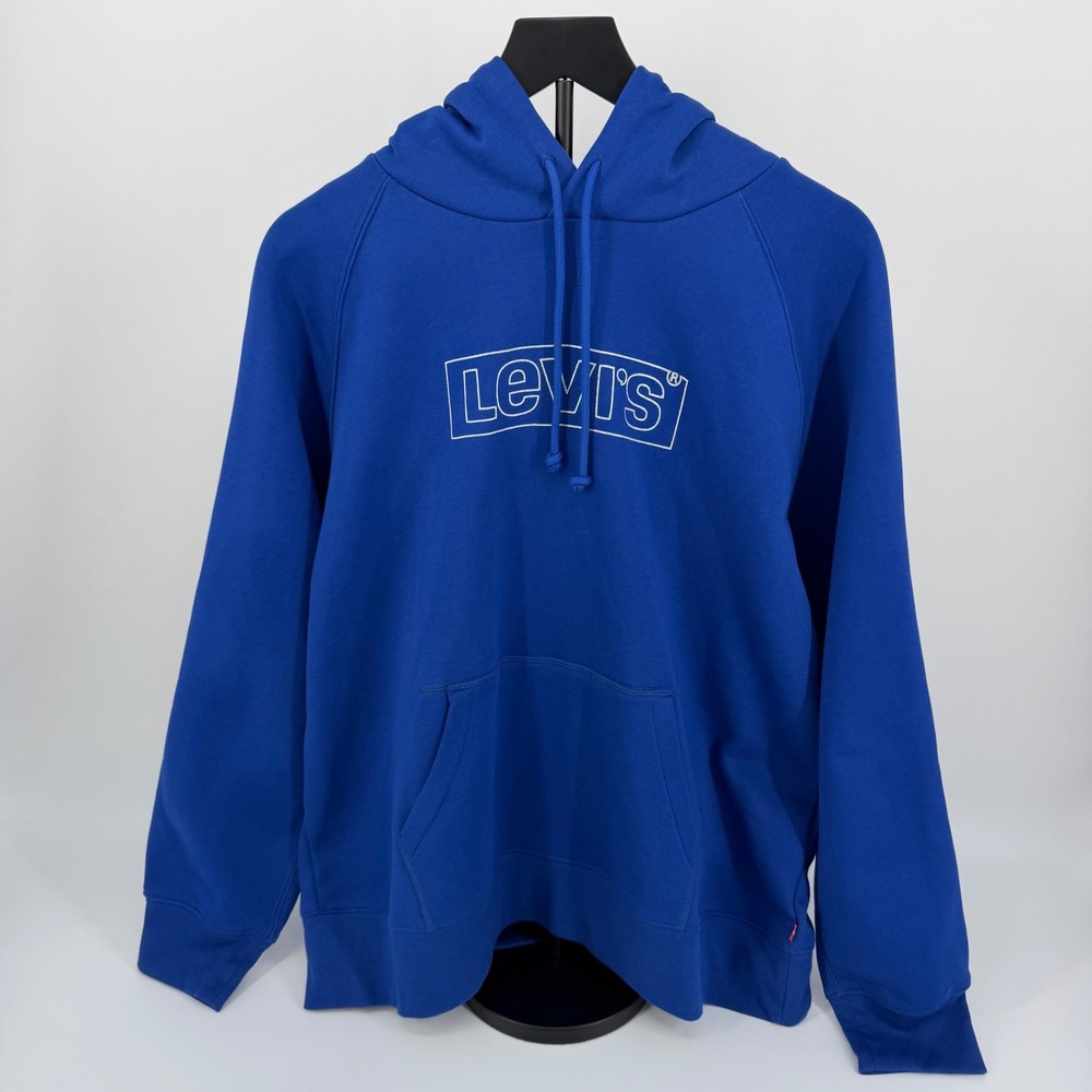 Levi's Graphic Hoodie Women XL Royal Blue NEW Logo Sweatshirt